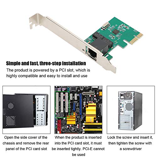 Pssopp 8111E Gigabit LAN Card, Adaptador de Red Compacto PCIe, Velocidad 10/100/1000mbps para PC de Escritorio miniatura 6