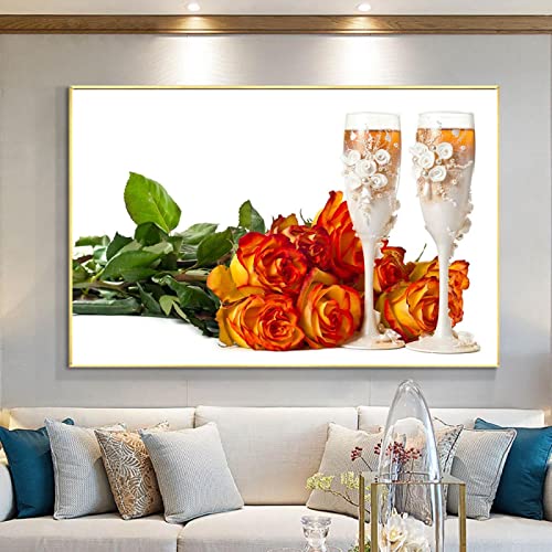 Toile vin et raisin deco de table poster mural moderne grand format pour grand salon chaleureux