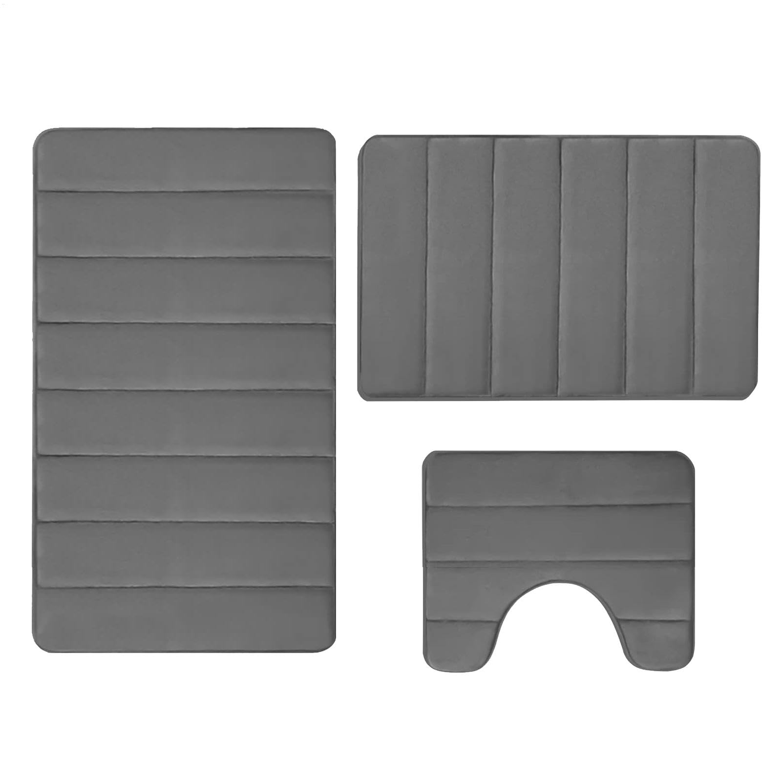 Ensemble de 3 tapis de WC antidérapants en forme de U contre les projections d'eau