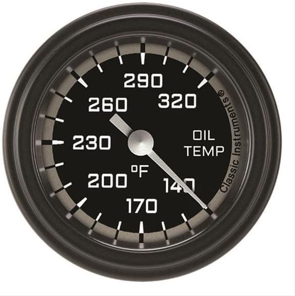 Classic Instruments AX128GBLF AutoCross Gray 2-1/8" Oil Temperature Gauge