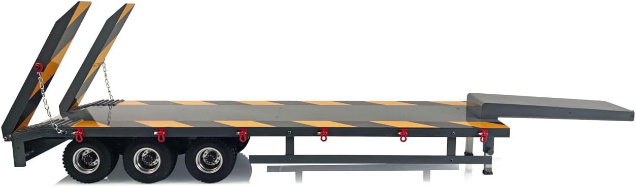 TOUCAN RC HOBBY 1/14 Metal Heavy CNC 3Axle Trailer Tail Lamp Lights for Tamiya RC Tractor Truck