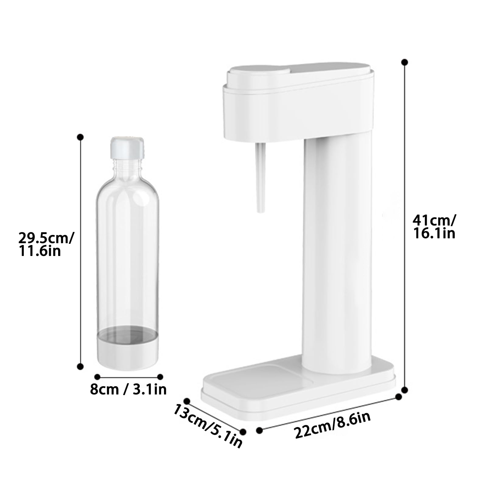 Machine À Eau Gazeuse, Machine À Soda avec Bouteille Réutilisable de 1 L, Fonctionnement Sans Effort, Respectueuse de L'environnement, Aucune Électricité Requise, Machine À Seltzer (non incluse black