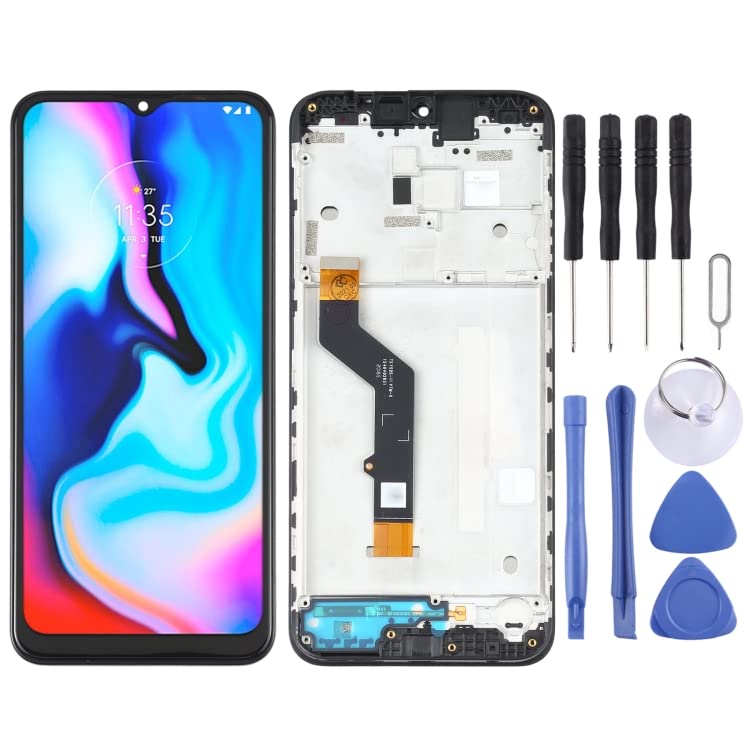 Piezas de reparación de teléfonos celulares Pantalla LCD TFT para Motorola Moto E7 Plus XT2081-1 Conjunto Completo de digitalización con Marco (Negro)
