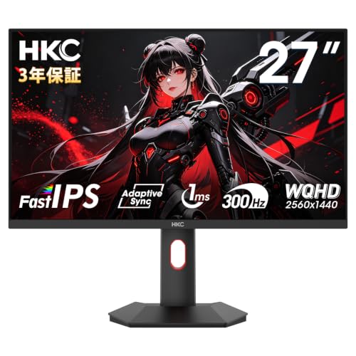 HKC �Q�[�~���O���j�^�[ 27�C���` 300Hz(OC320Hz) WQHD ���j�^�[ FastIPS DIC1ms 3�N�ۏ� G27H4P | 2560×1440�EAdaptive-Sync�E95%DCI-P3�E��E?2�EPS5�Ή��EDisplayHD