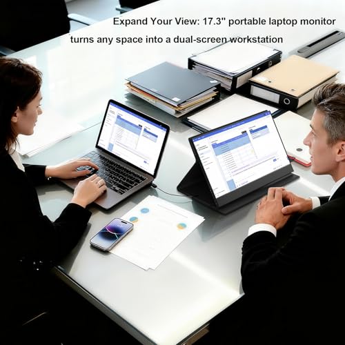 Image of 17.3'' 144hz 2.5k Portable Gaming Monitor 2560*1440 HDR IPS USB-C MINI HDMI VESA Magnetic Case,Portable Monitor for Laptop PC,Mac,Phone,Switch,PS5,Xbox