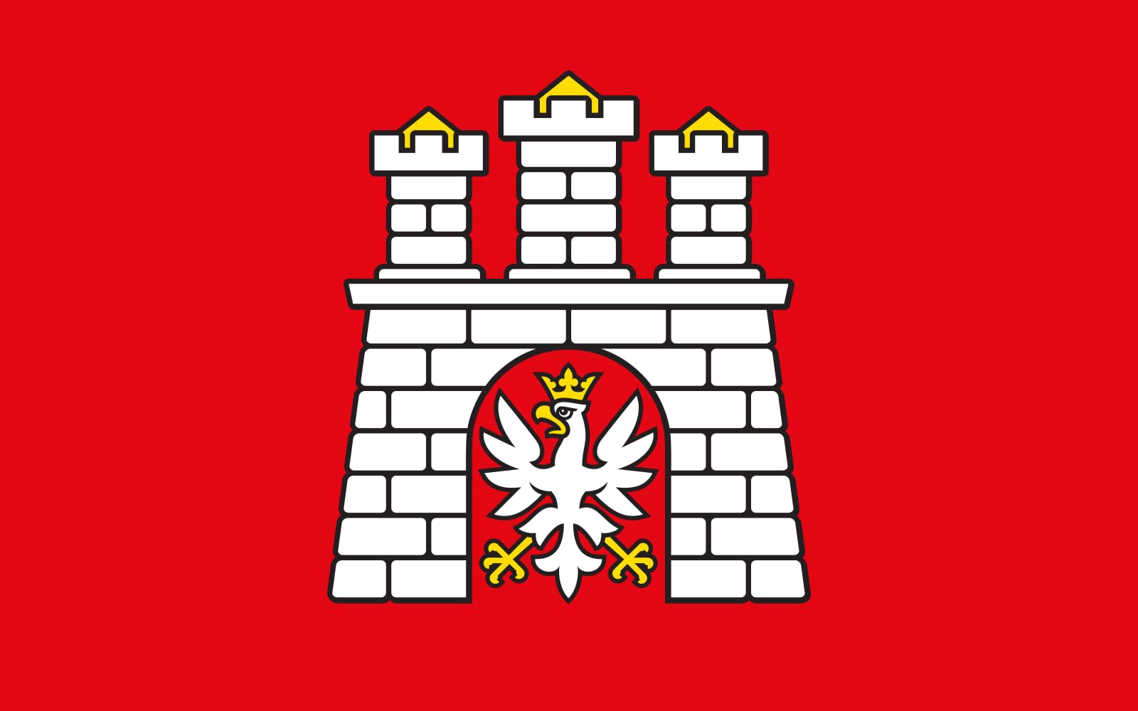 Drapeau POL Zgierz Zgierza grand format paysage 1.35m2 pour mât extérieur