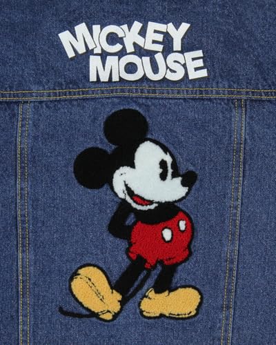 Disney Boy's Mickey Mouse Classic Jean Jacket Removable Hood Button Down Long-Sleeve Denim Jacket Kids Coat4