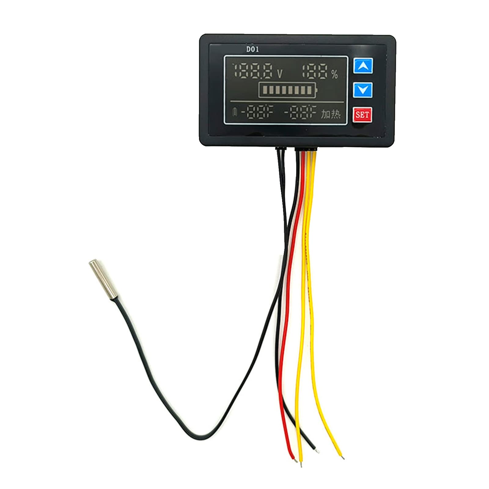 Kalttoy Digital Battery Capacity Monitor Tester Led Display Voltage Meter Battery Capacity Power Detector Digital Monitor Tester With Backlit