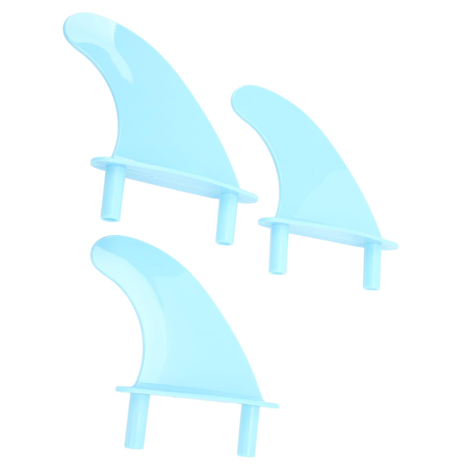 YedaHcy Blue Soft Top Surfboard Fins Set with Screws, Lightweight, Installation, Stable Three Fin for Surfing Water Sports