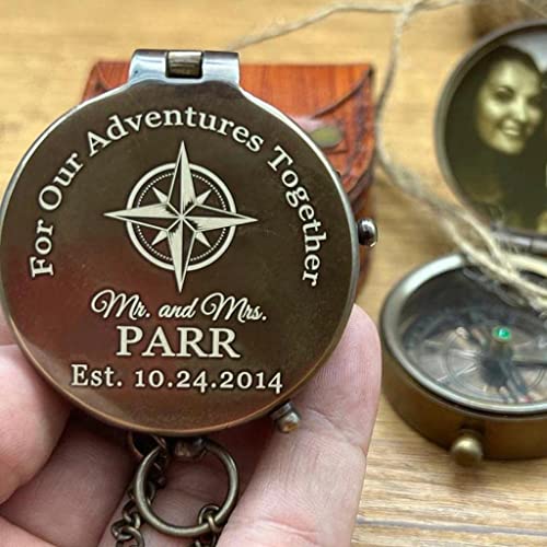 Brújula náutica personalizada de latón vintage 2 unidades miniatura 4