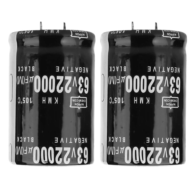 2× Aluminum Electrolytic Capacitors 63V 22000UF 105 Standard (SN) Terminals 35x50mm Amplifier Audio Capacitors