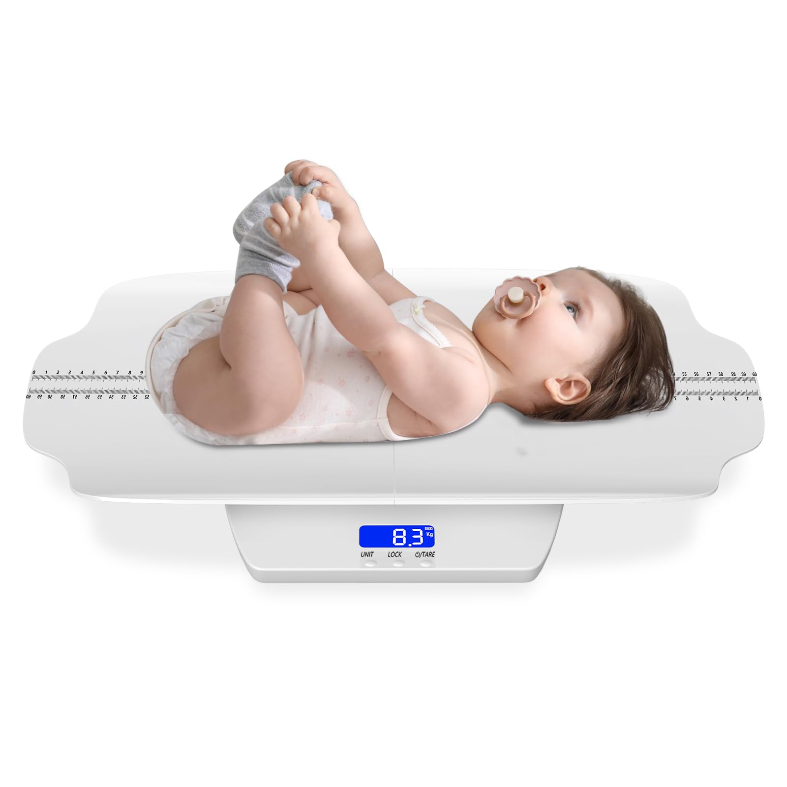 Bilancia digitale per bambini con vassoio rimovibile e scala graduata, 100 kg (± 1 gram), bilancia per animali domestici, cucina