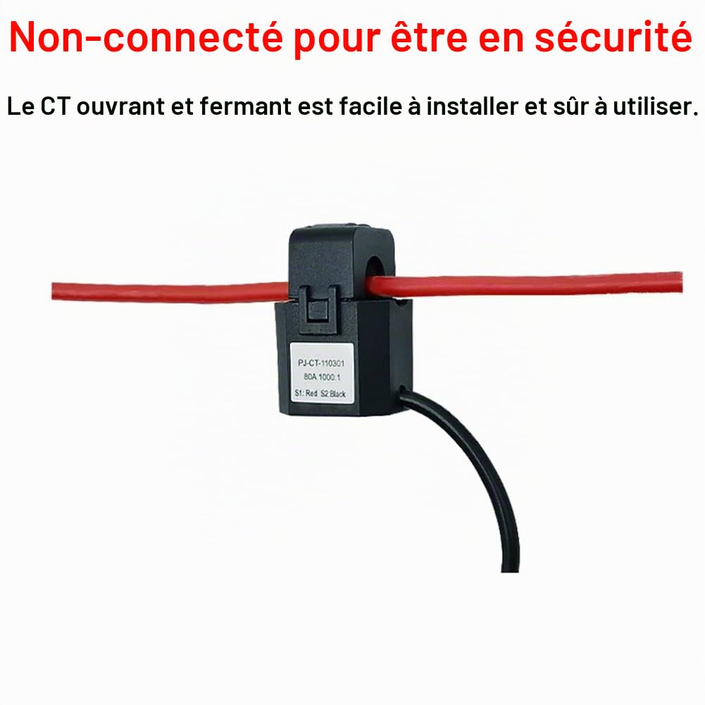 Tuya Smart Life ZigBee Compteur D'éNergie 80A avec Pince de Transformateur de Courant KWh Moniteur de Puissance Statistiques D'éLectricité110V 240V