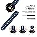 MoKo Watch Band Compatible with Garmin Forerunner 235, Soft Silicone Replacement Watch Band fit Garmin Forerunner 235/235 Lite/220/230/620/630/735XT/Approach S20/S6/S5 - Midnight Blue & Black
