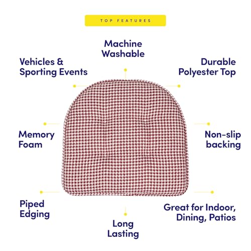 image for Sweet Home Collection Chair Cushion Memory Foam Pads Tufted Slip Non S