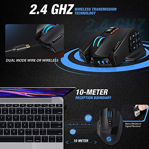 Utechsmart Rgb Gaming Mouse Pad And Venus Pro Rgb Mmo Wireless Gaming Mouse, Large Extended Soft Led Mouse Pad With 14 Lighting Modes, 16,000 Dpi Optical Sensor, 2.4 Ghz Transmission Technology #TOP5