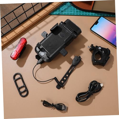 Lampe multifonction USB pour vélo avec klaxon et support smartphone ajustable - 4