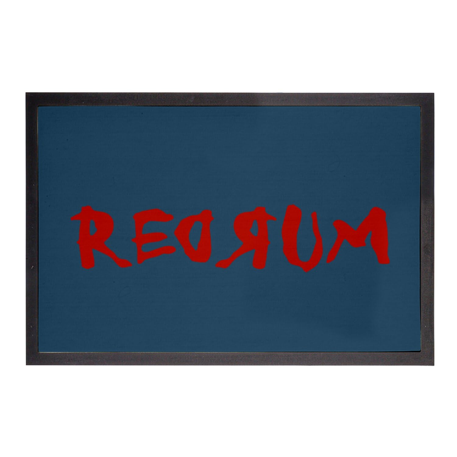 Paillasson bleu Redrum Halloween tapis antisalissure imprimé film horreur et peur 60x40cm