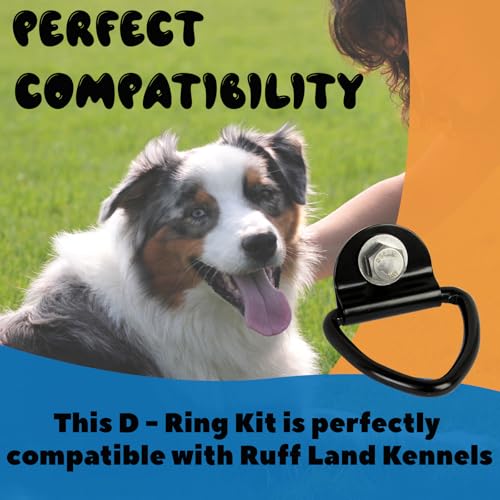 4-Pack Heavy Duty Tie Down Kit for RuffLand Kennels - 1000LB Load Capacity D-Ring Anchors with Wrench - Quick & Secure Installation, Universal Fit for RuffLand Crates