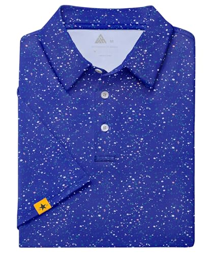 Image of ZITY Mens Golf Polo Shirts Short Sleeve UPF 50+ Performance Moisture Wicking Print Pattern Casual Collared Golf Shirt for Men