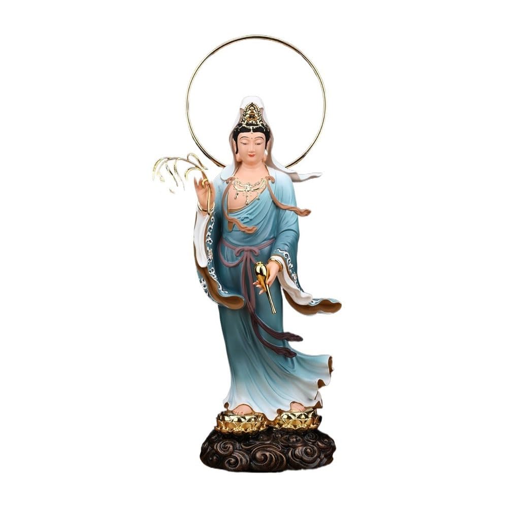 Posąg Buddy do wnętrz Dom Zen z żywicą Stojący posąg Buddy Guanyin Ozdoby Biuro Salon Studia Rzemiosło Medytująca Statua Buddy Figurka Rzeźba