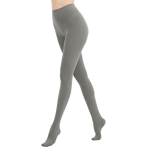 Women's 80D Opaque Tights Pantyhose, High Waist Soft Stockings, Solid Black Cute Tights (19 Colors)