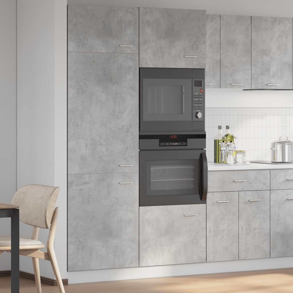 Genérico Armario frigorífico Lyon de, Gris hormigón, 60 x 57 x 207 cm, Madera contrachapada,Mobiliario,Armarios y Almacenamiento,Armarios de Cocina,856124