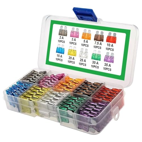 Kit de fusibles para auto LIHUA 100 piezas con 10 tipos de 2A a 35A miniatura 3