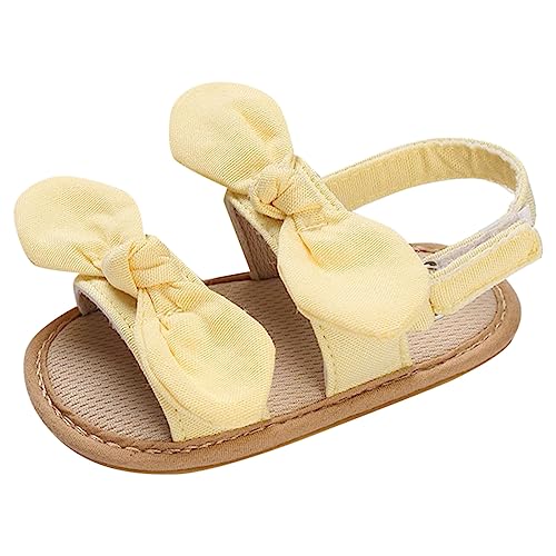 Baby Girl Sandals Toddler Infant Soft Open Toe Pink Bowknot Sandals Beach Flats Anti Slip Shoes With Elastic Strap
