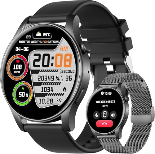 Smartwatch Uomo Donna, 1.43 HD Smartwatch con Chiamate Whatsapp, IP67