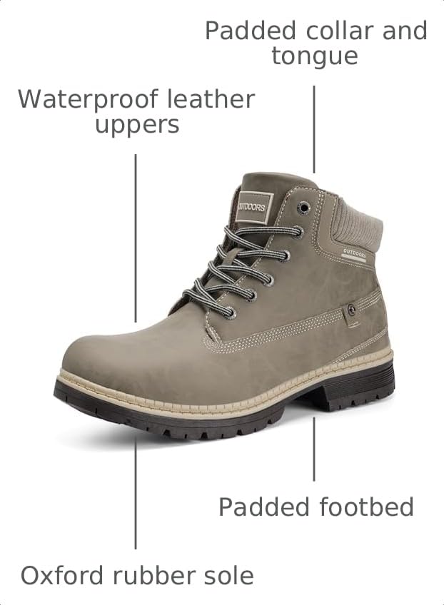 Image of Eagsouni Mens Womens Winter Snow Boots | Outdoor Boots For Daily Walking Hiking Trekking Climbing,Unisex Warm Lined,Rubber Sole,Anti Slip,Waterproof