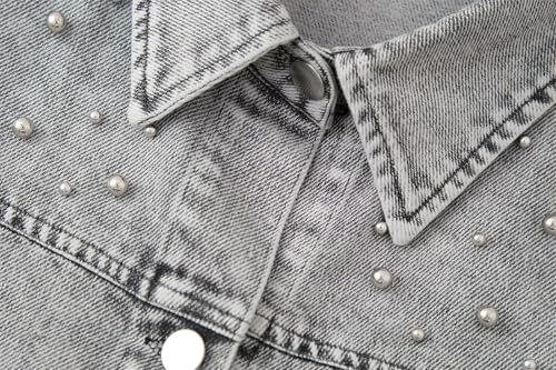 Women's Vintage Lapel Single Breasted Denim Jacket Women's Pocket Jacket3