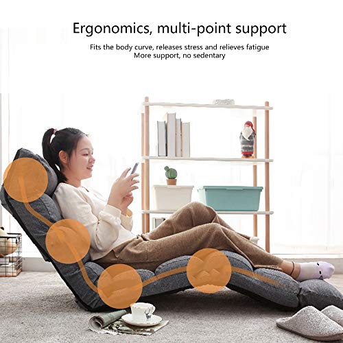 Chaise de sol avec dossier réglable marron pour soulager le mal de dos