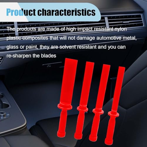 Image of 4PCS Plastic Chisel Scraper Set, Non-Marring Plastic Scraper Tools, Safe Chisel Remover Scraper, Chemical-Resistant Scraping Tools for Removes Debris, Paint, Adhesives, and Film