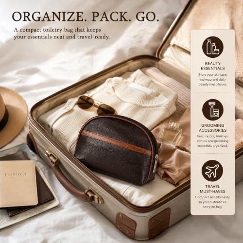 Image of SNDIA PU Leather Toiletry Travel Bags for Women