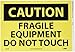 NMC C497PB OSHA Sign, Legend "CAUTION - FRAGILE EQUIPMENT DO NOT TOUCH", 14" Length x 10" Height, Pressure Sensitive Adhesive Vinyl, Black on Yellow