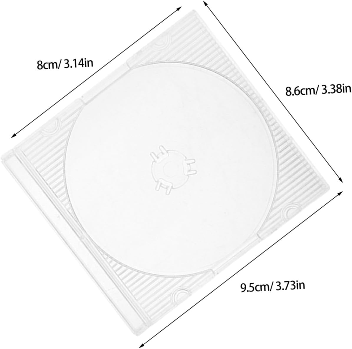 CALLARON 10pcs Mini 3-inch CD Jewel Case Plastic Protective Single Disc Storage Box for 8cm Mini CD Replacement Dvd Cases Suitable for Audio and Data Disc Organization