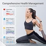 Smart Watches for Men Android iPhone, [1.99" Amoled Screen] Fitness Tracker Smartwatch with Bluetooth Calls, AI Control, Heart Rate/SpO2/Sleep Monitor, 12 Days Battery, 3ATM Waterproof - Balck - Image 5