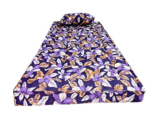 Ozone Mattress Organic Silk Cotton kapok Ilavam Panju Semal Single Cot Bed Mattress,6 x 3 ft /72 x 36 x 6 Inch with 1 Pillow (Multicolour)