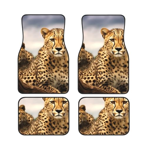 Tapis de sol voiture toutes saisons motif léopard pour trajets du quotidien