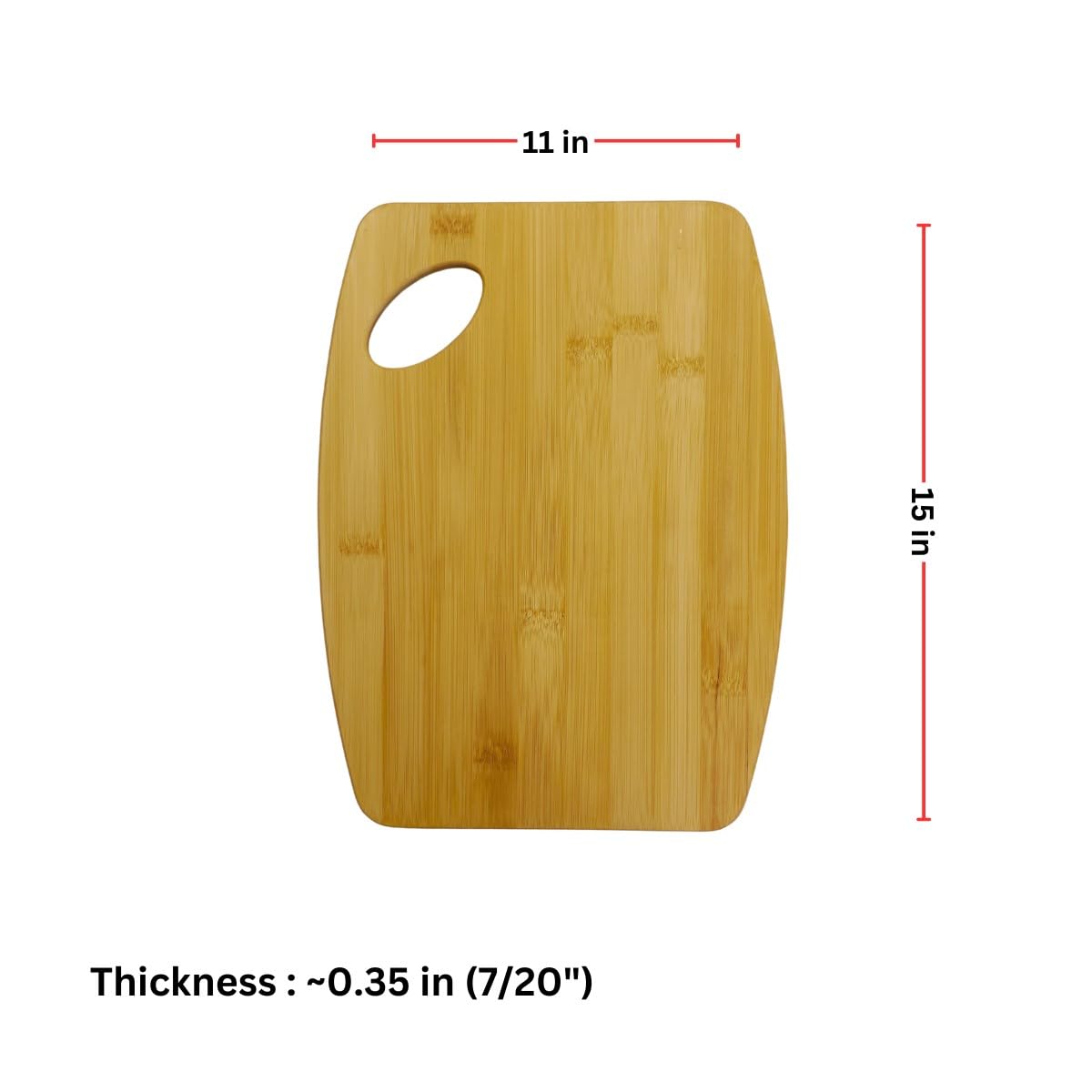 Tabla de cortar de bambú liso (paquete de 12) | para grabado personalizado | Tabla de bambú de alta calidad (borde redondo 38,1 x 27,9 x 0,6 cm)