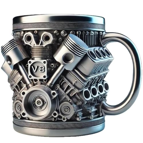 VIYAU V8 Engine Design Coffee Cup