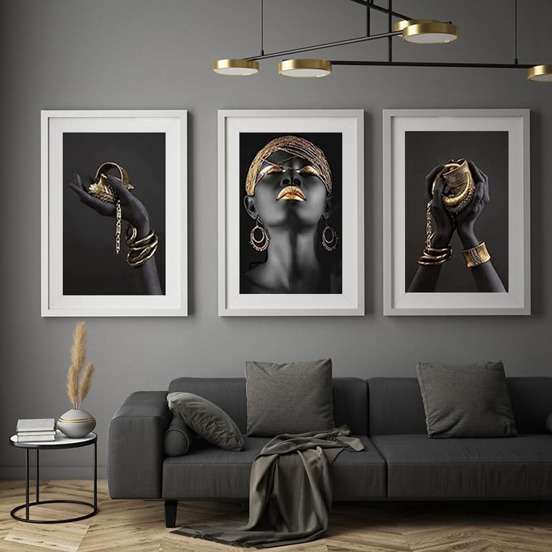 LPFNSF Modern Art Decoration Poster, Gold and Black African Women's Decoration Poster, Living Room, Bedroom - Image 4