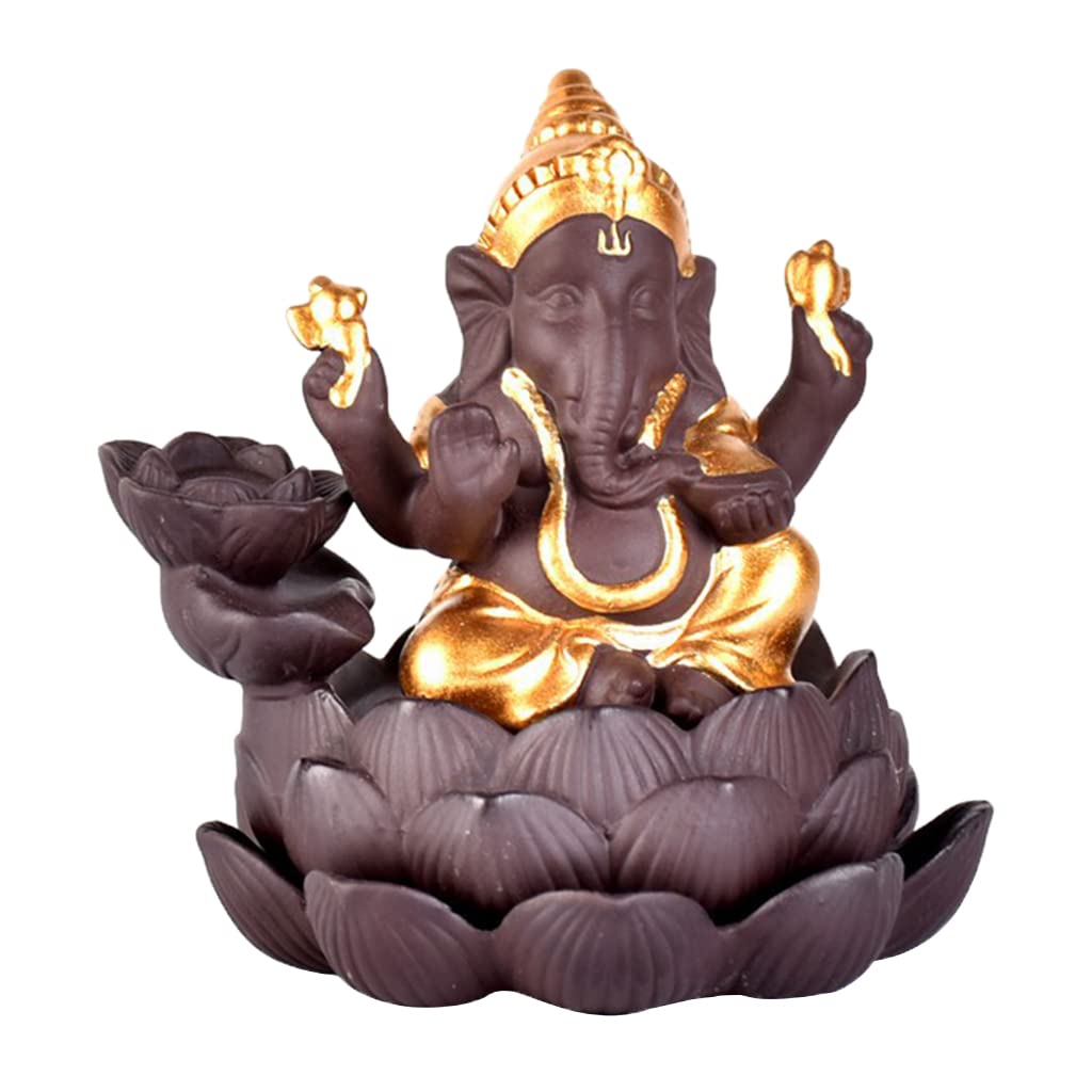 Yhplxyuus Waterfall Backflow for Burner Censer Cone Holder Elephant Ornament Gift Home Decoration Supplie Cone Holder Backflow Waterfall Small with Lid