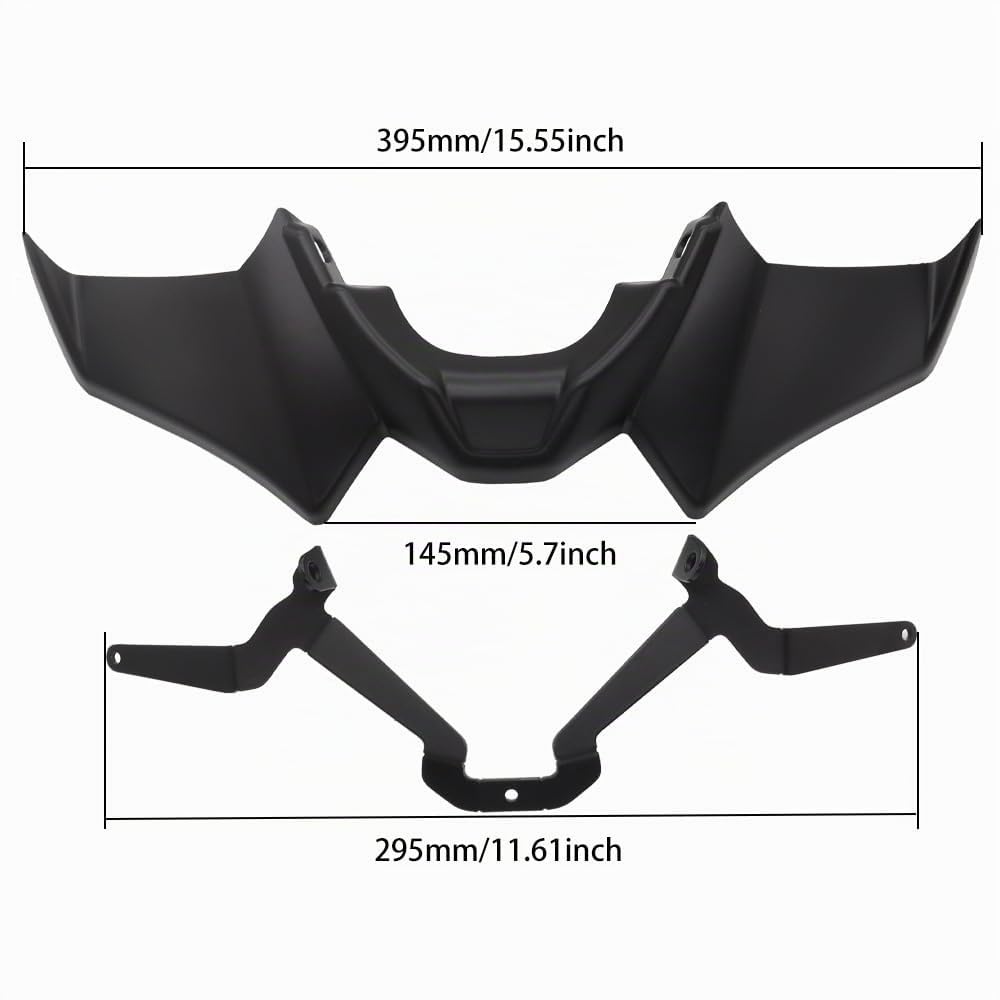 Deflector aerodinámico de la Aleta de los alerones Desnudos de la Fuerza descendente del Deporte de la Motocicleta para YAMMAHHA MT-07 2021 2022 2023 MT07 21-23 (Negro)