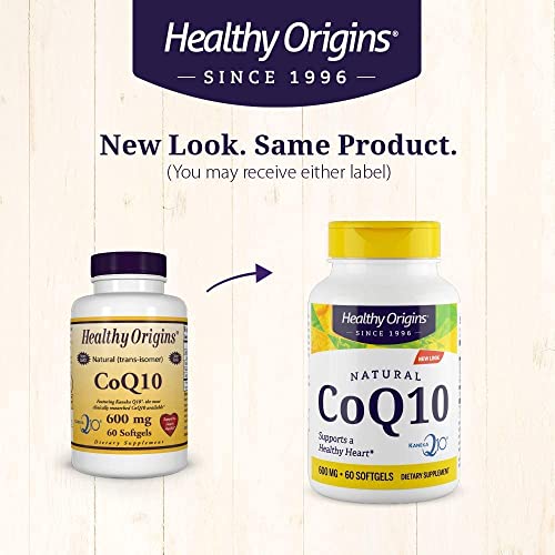 Healthy Origins Coq10 600 Mg (Kaneka Q10, Non-Gmo, Gluten Free, Heart Support, Energy Support), 60 Softgels #TOP3