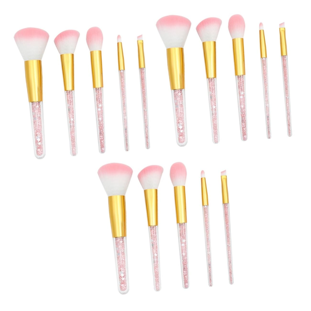 MAGICLULU Set Da 15 Pezzi pennello da trucco per donna kit pennelli make up professionali polvere pennelli per cipria pennello per fondotinta pennello per cosmetici pennello per cipria viso