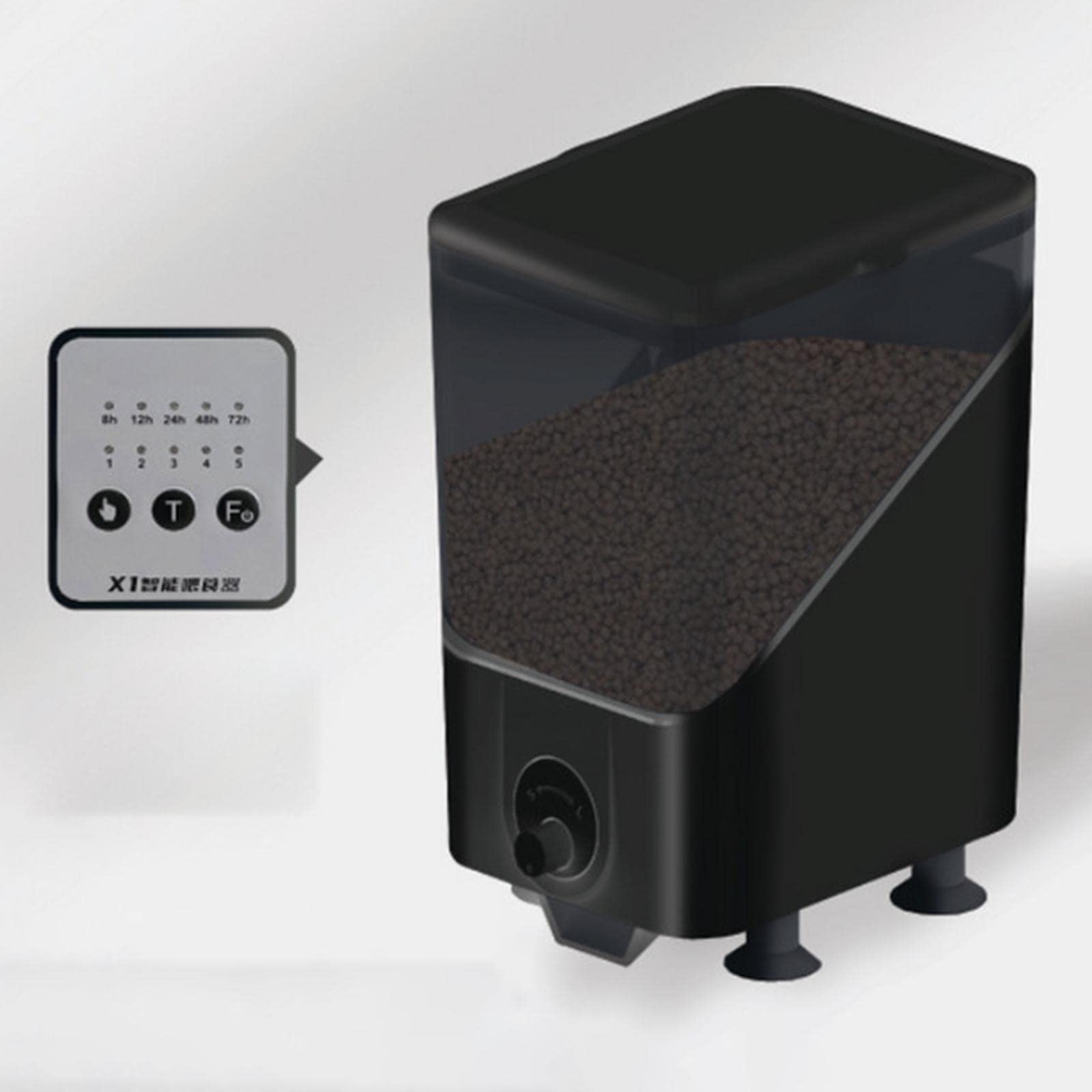 Comedero automático de peces de gran capacidad para estanque, acuario, pecera, pecera