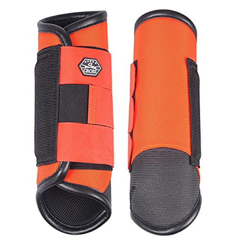 Polainas QHP Versatilidad Delantera de diseño anatomico color naranja talla L