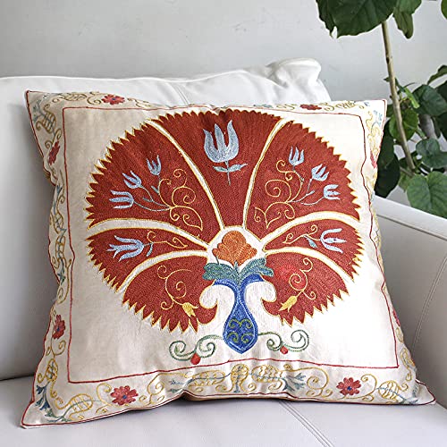 Amazon.co.jp: スザンニ クッションカバー 50cm角/ウズベキスタン
